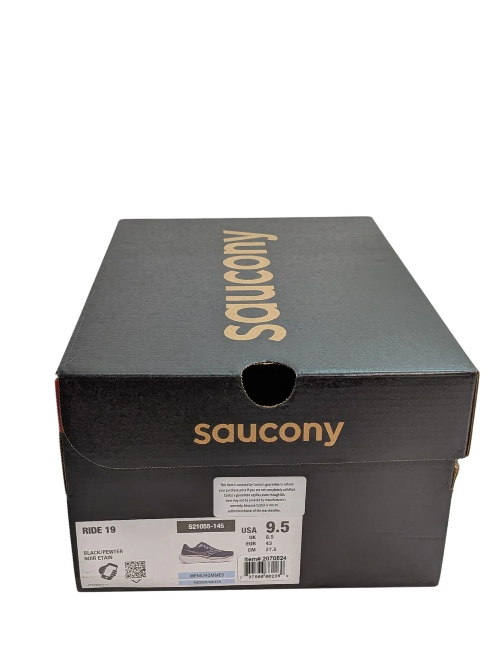 Saucony Ride 19 Men's 9.5 Black Pewter Running Shoes S21055-145